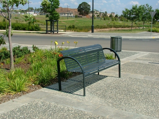 Stainless Steel Chelsea Seat with round arm rests